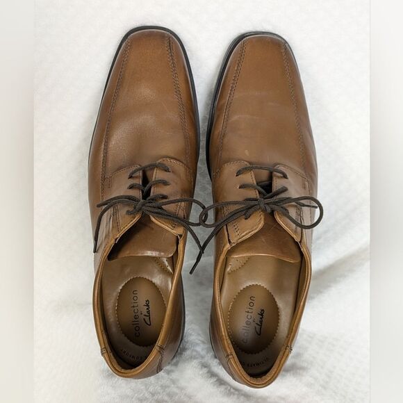 Men\'s Collection by Clark\'s Tilden Walk Oxford Dark Tan Leather Size 11 Handsome main image 8